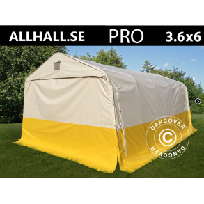 Frvaringstlt - Arbetstlt PRO 3,6 x 6,0 x 2,68m PVC, Vit/Gul, Flamsker