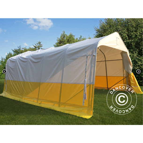 Frvaringstlt - Arbetstlt PRO 3,6 x 6,0 x 2,68m PVC, Vit/Gul, Flamsker