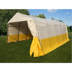 Frvaringstlt - Arbetstlt PRO 3,6 x 6,0 x 2,68m PVC, Vit/Gul, Flamsker