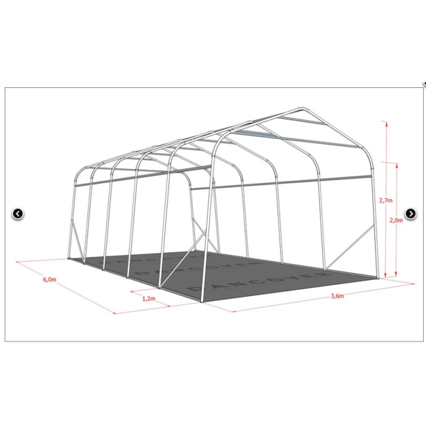 Garagetlt PRO 3,6x6,0x2,68m PVC med golvduk