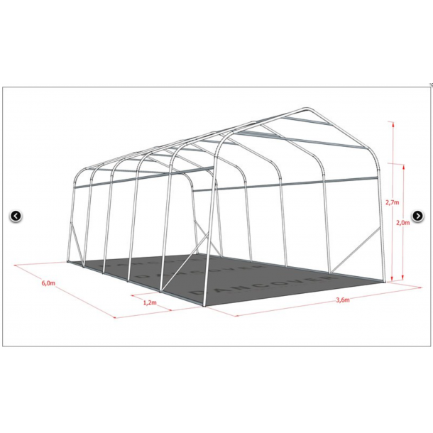 Garagetlt PRO 3,6x6,0x2,68m PVC med golvduk