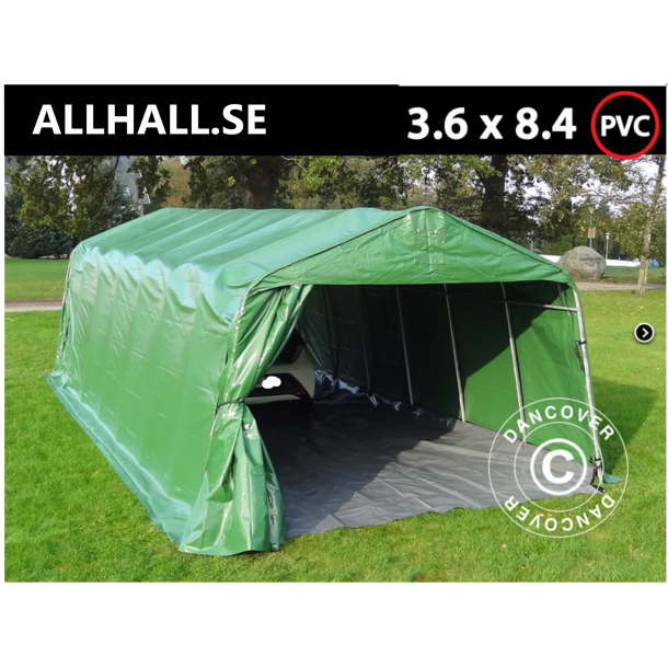 Garagetlt PRO 3,6x8,4x2,7m PVC med golvduk