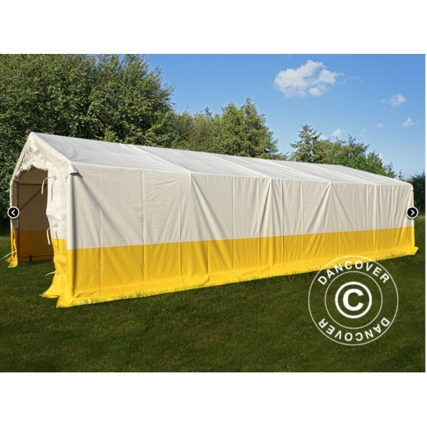 Lagertlt - Arbetstlt PRO 5x10x2x3,39m PVC 500g, Vit/Gul, Flamsker