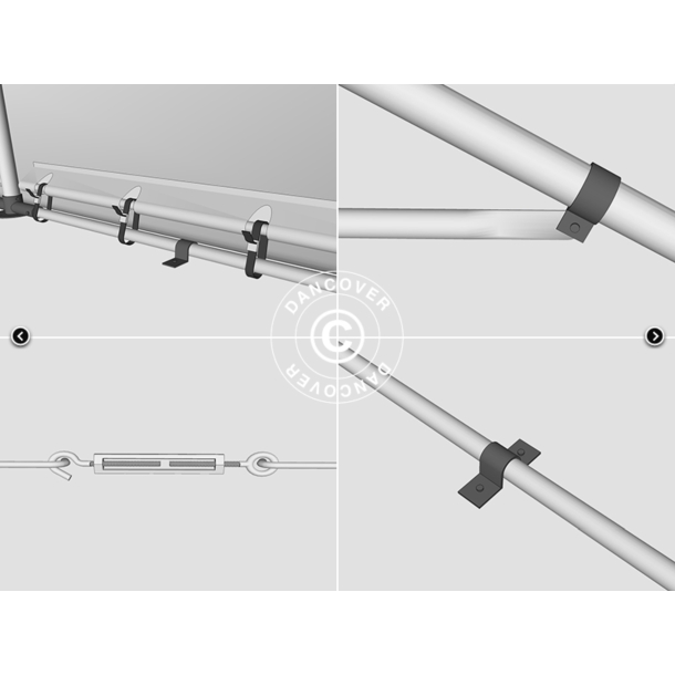 Lagertlt PRO 5x8x2x3,39m PE 300g, Gr