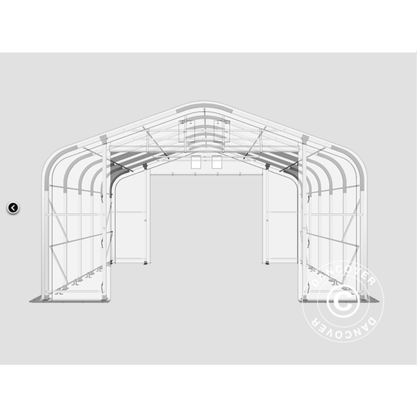 Lagertlt PRO 6x6x2,7x3,7m PE 300g, Gr