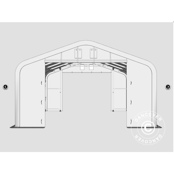 Lagertlt PRO 7x7x2,6x3,8m PE 300g, Gr