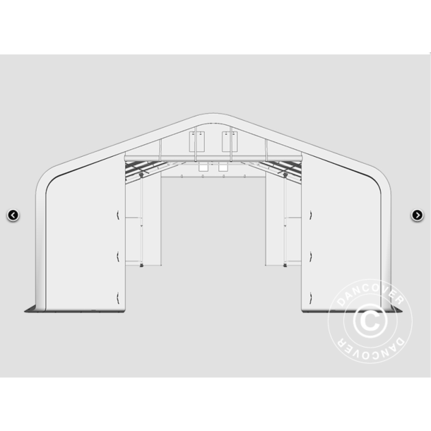 Lagertlt PRO 7x7x2,6x3,8m PE 300g, Gr
