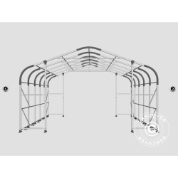 Lagertlt PRO 7x7x2,6x3,8m PE 300g, Gr