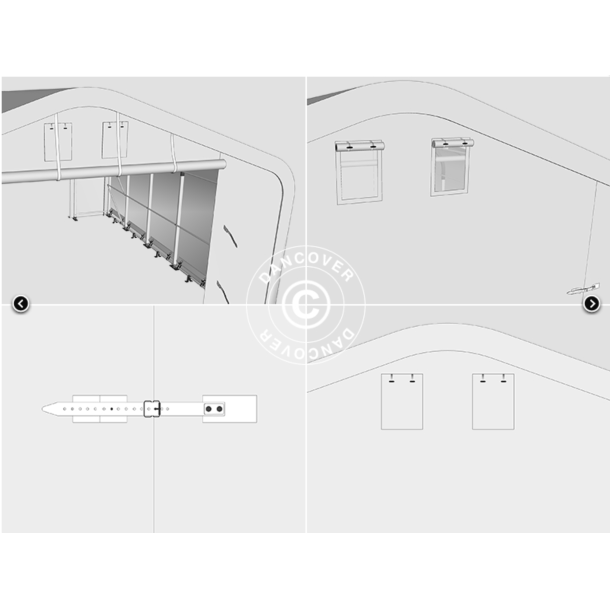 Lagertlt PRO 7x7x2,6x3,8m PE 300g, Gr