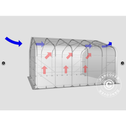 Lagertlt PRO 7x7x2,6x3,8m PE 300g, Gr