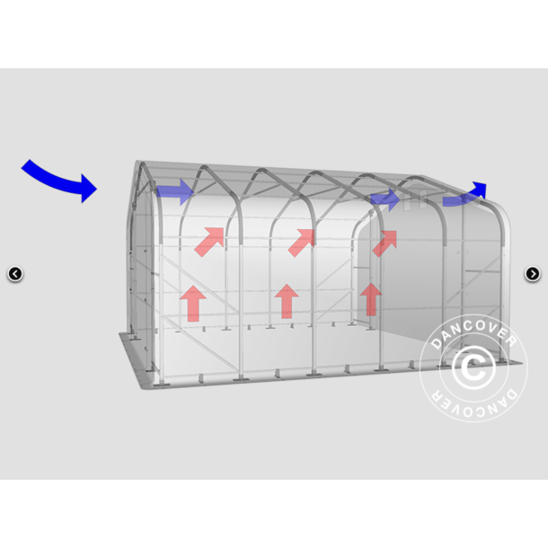 Lagertlt PRO 7x7x2,6x3,8m PE 300g, Gr