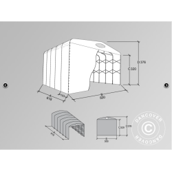 Lagertlt MaxiBox 5x6,18x3,76m, PVC 550g, Gr