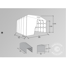 Lagertlt MaxiBox 5x7,21x3,76m, PVC 550g, Gr