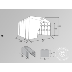 Lagertlt MaxiBox 6x8,24x3,86m, PVC 550g, Gr