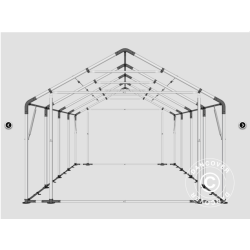 Lagertlt PRO 3x8x2x2,82m PVC 500g, Gr