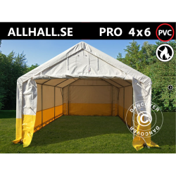 Lagertlt - Arbetstlt PRO 4x6x2x3,1m PVC 500g, Vit/Gul, Flamsker