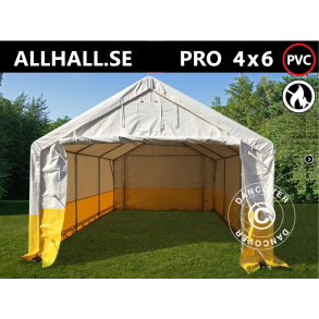 Lagertlt - Arbetstlt PRO 4x6x2x3,1m PVC 500g, Vit/Gul, Flamsker