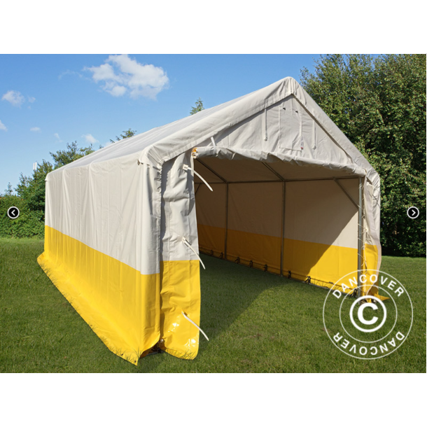 Lagertlt - Arbetstlt PRO 4x6x2x3,1m PVC 500g, Vit/Gul, Flamsker