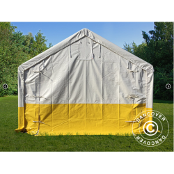 Lagertlt - Arbetstlt PRO 4x6x2x3,1m PVC 500g, Vit/Gul, Flamsker