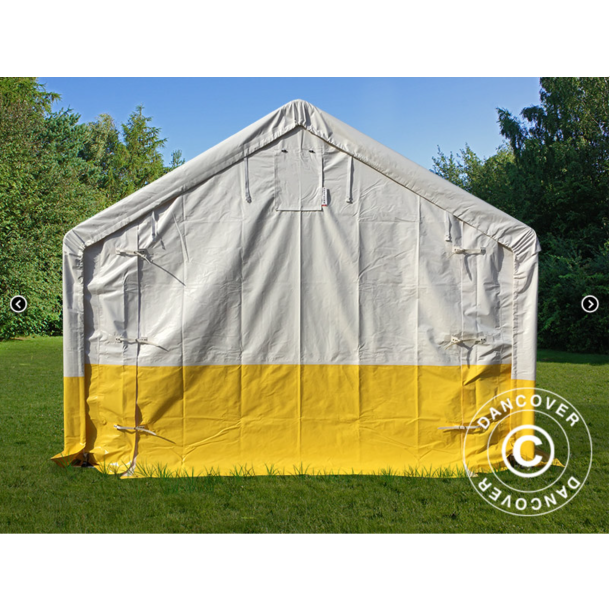 Lagertlt - Arbetstlt PRO 4x6x2x3,1m PVC 500g, Vit/Gul, Flamsker