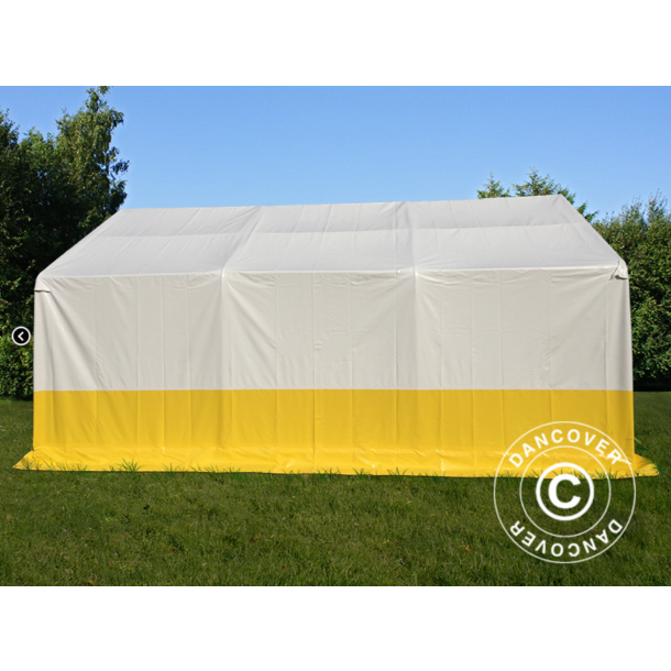 Lagertlt - Arbetstlt PRO 4x6x2x3,1m PVC 500g, Vit/Gul, Flamsker