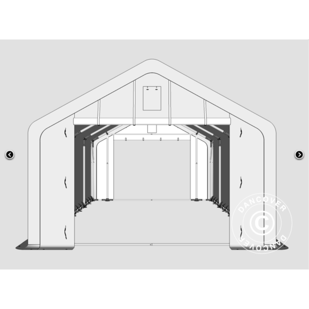 Lagertlt - Arbetstlt PRO 4x6x2x3,1m PVC 500g, Vit/Gul, Flamsker