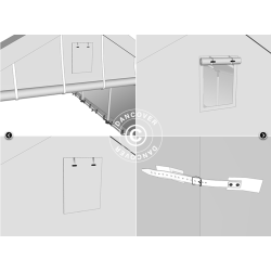 Lagertlt - Arbetstlt PRO 4x6x2x3,1m PVC 500g, Vit/Gul, Flamsker