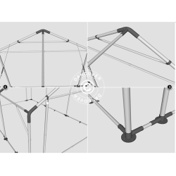 Lagertlt - Arbetstlt PRO 4x6x2x3,1m PVC 500g, Vit/Gul, Flamsker