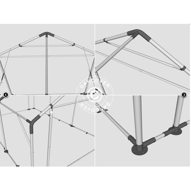 Lagertlt - Arbetstlt PRO 4x6x2x3,1m PVC 500g, Vit/Gul, Flamsker