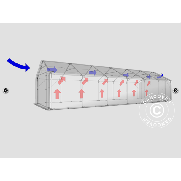 Lagertlt PRO 5x12x2x3,39m PVC 500g, Gr