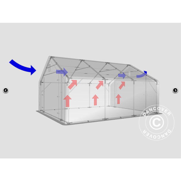 Lagertlt PRO 5x6x2x3,39m PVC 500g, Gr