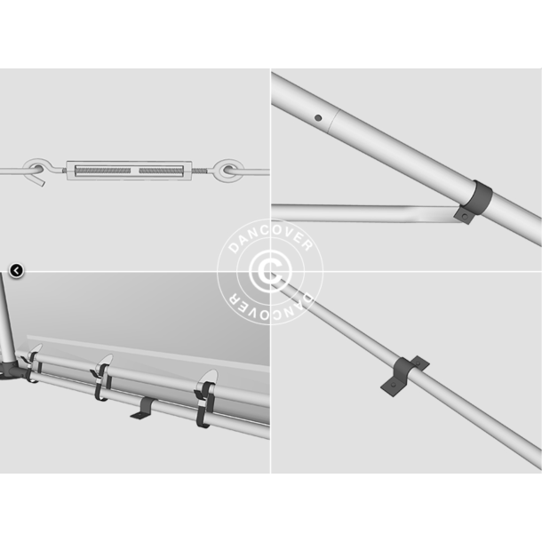 Lagertlt PRO 5x8x2x3,39m PVC 500g