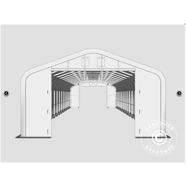 Lagertlt PRO 6x18x3,7m PVC 600g med takpanel