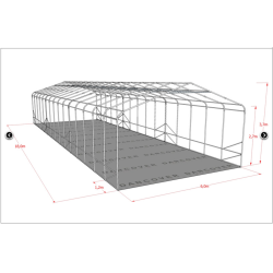 Lagertlt PRO 6x18x3,7m PVC 600g med takpanel