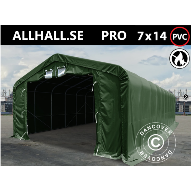 Lagertlt PRO 7x14x3,8m PVC 600g med takpanel