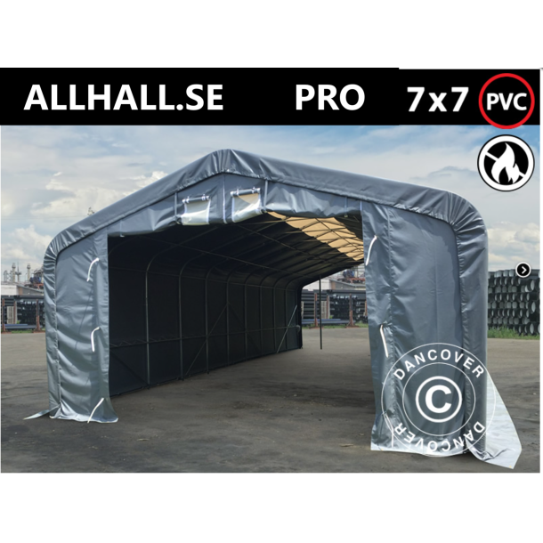 Lagertlt PRO 7x7x3,8m PVC 600g med takpanel