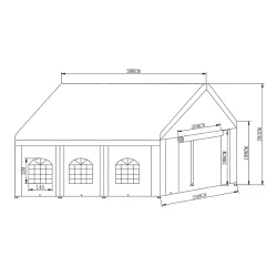 Partyt�lt 3x6m PE 500 BASIC, Vit