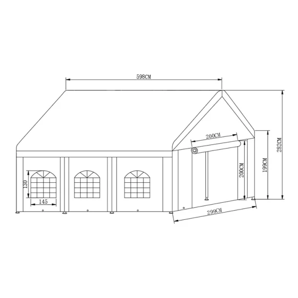 Partyt�lt 3x6m PE 500 BASIC, Vit