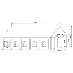 Partyt�lt 4x10m PE 500 BASIC, Vit