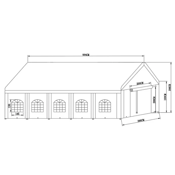 Partyt�lt 4x10m PE 500 BASIC, Vit