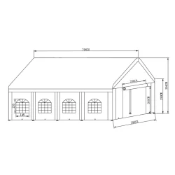 Partyt�lt 4x8m PE 500 BASIC, Vit