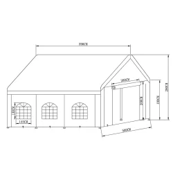 Partyt�lt 5x6m PE 500 BASIC, Vit