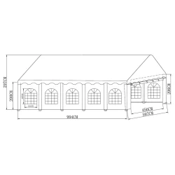 Partyt�lt 6x10m PVC 700 Basic, Vit