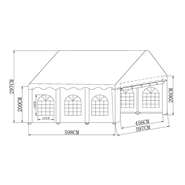 Partyt�lt 6x6m PVC 700 Basic, Vit