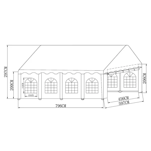 Partyt�lt 6x8m PVC 700 Basic, Vit