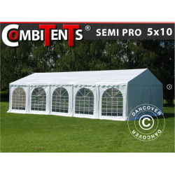 Partytlt Semi PRO PLUS CombiTents 5x10m, 3-i-1, Vit