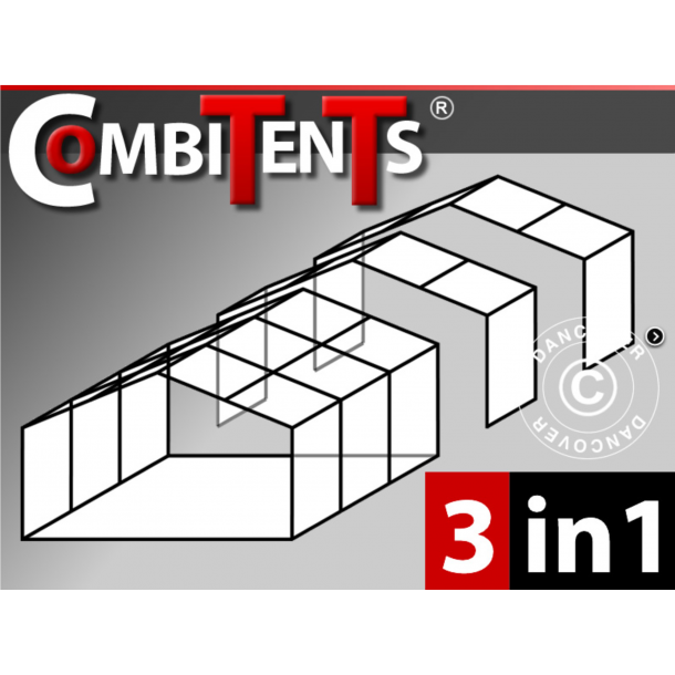 Partytlt Semi PRO PLUS CombiTents 5x10m, 3-i-1, Vit