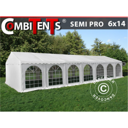 Partytlt Semi PRO PLUS Combitents 6x14m, 5-i-1, Vit