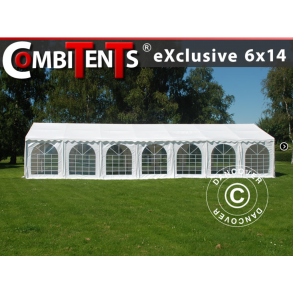 Partytlt Exclusive Combitents 6x14m, 5-i-1, Vit