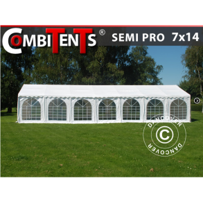 Partytlt Semi PRO PLUS Combitents 7x14m, 5-i-1, Vit